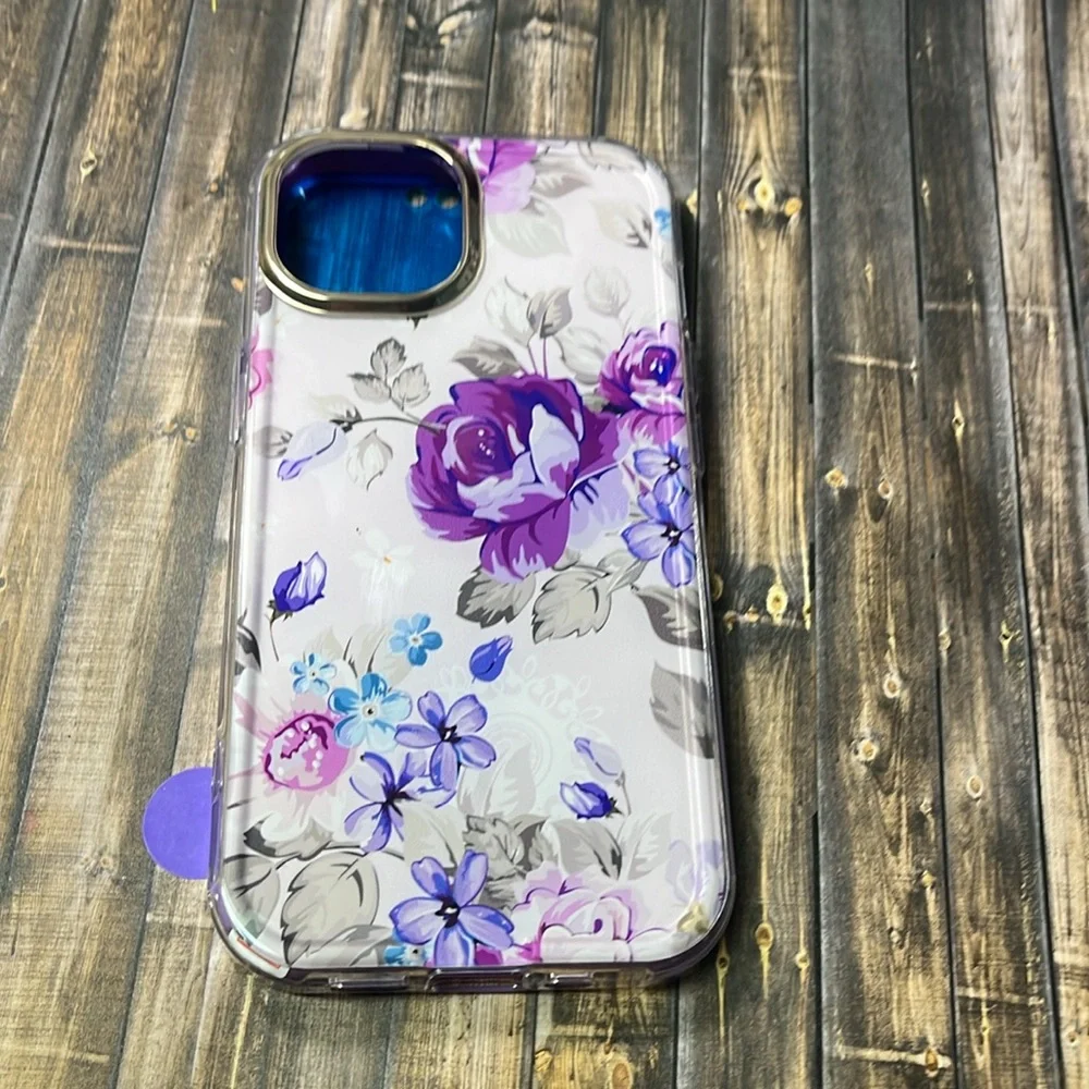 5for$10 Pink And Purple Roses Transparent Full Body 360 Phone Case NWT